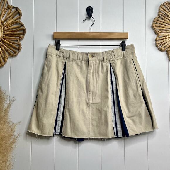 Free People skirt mini skirt pleated sporty denim striped - Picture 5 of 9